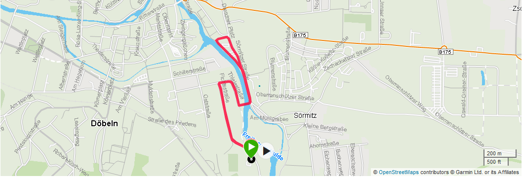 Strecke 2,5 km Lauf Döbeln