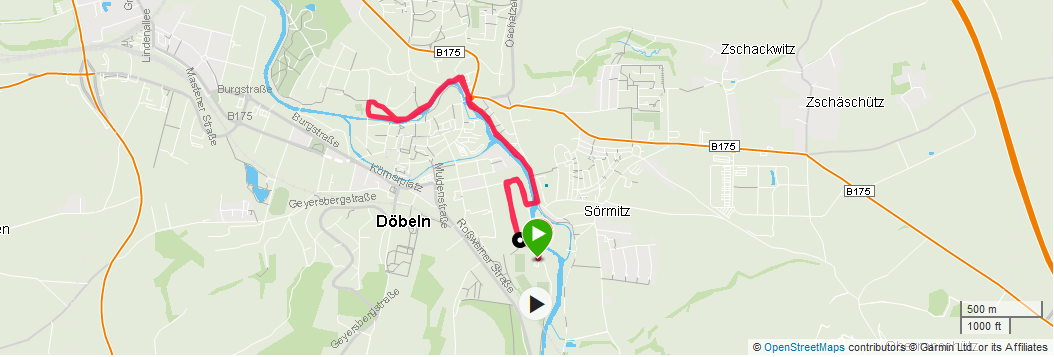Strecke 5 km Lauf Döbeln